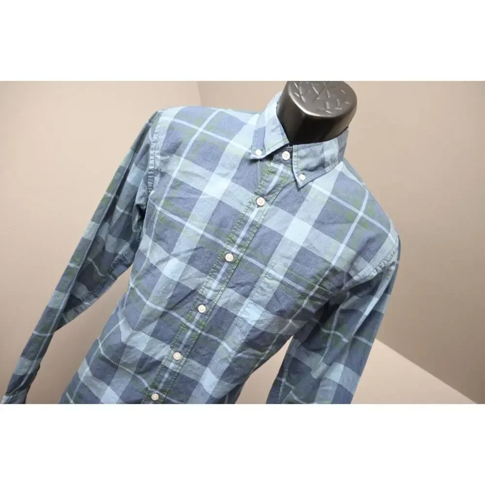 J‎ Crew Dress Shirt Heathered Cotton Plaid Long Sleeve Button Up Mens Medium